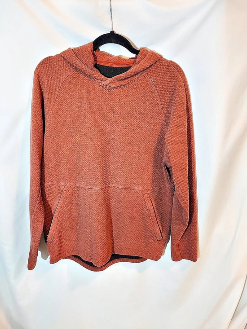 Lululemon At Ease Hoodie Textured Knit Rust Burnt Orange Men's Medium M
